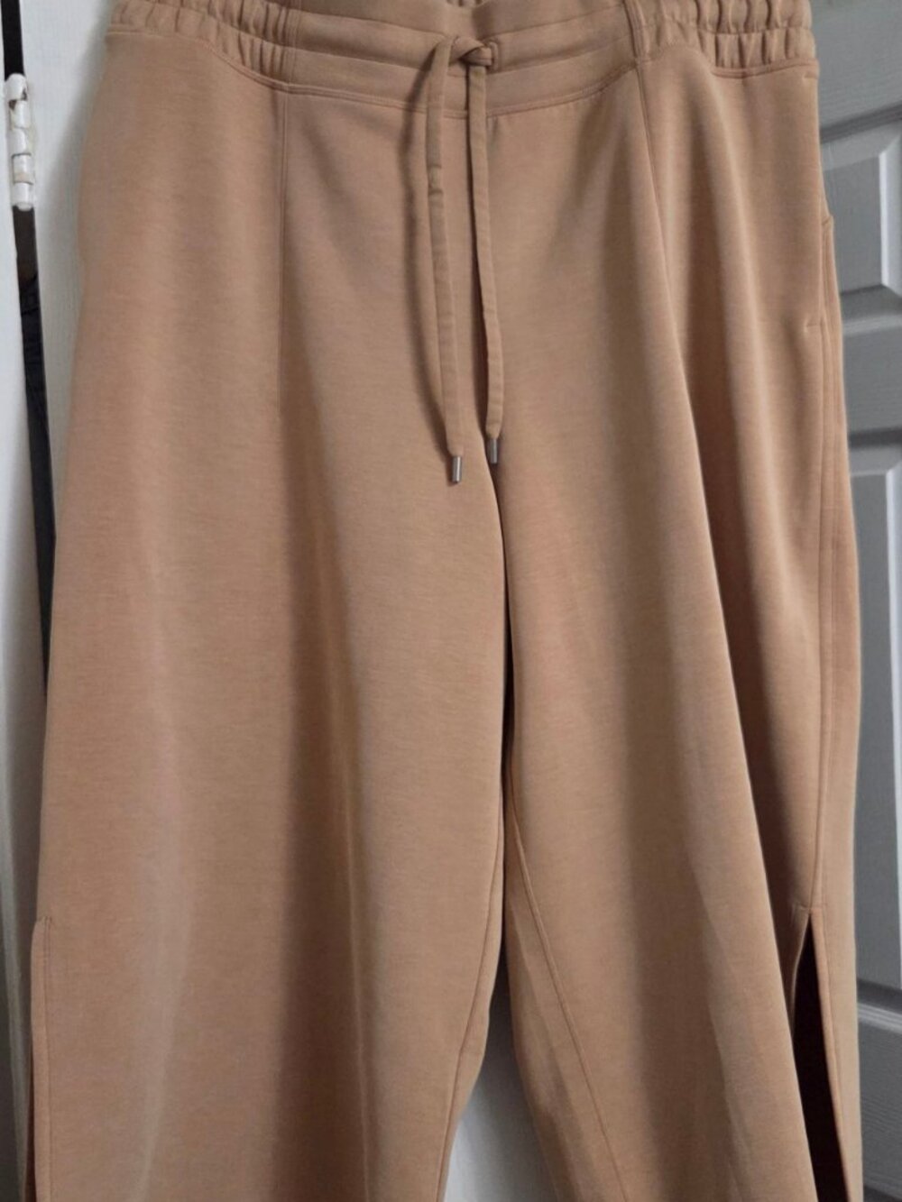 Lululemon Beige Tan Drawstring Wide Leg Pants Size 14